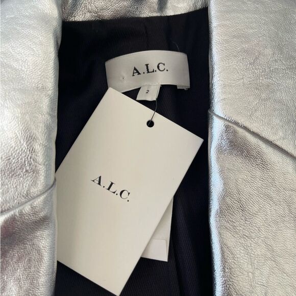 NWT A.L.C Dakota Jacket Metallic silver size 2 - Picture 12 of 16